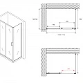 Душевой уголок ABBER Schwarzer Diamant 170x75см AG30170B-S75B профиль черный, стекло прозрачное