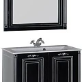 Мебель для ванной Aquanet Паола 90 черный/серебро литьевой мрамор