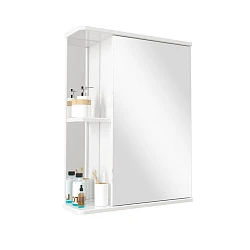 Зеркальный шкаф подвесной SanStar Универсальный 50 с полками для ванной комнаты белый