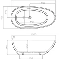 Акриловая ванна ABBER 150x75 AB9356-1.5 белая глянцевая