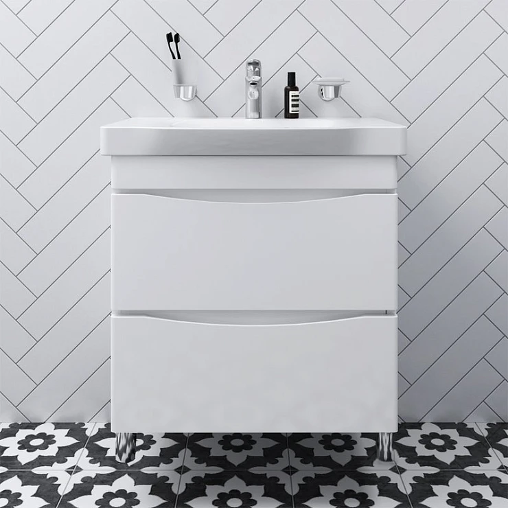 Тумба с раковиной AM.PM Like 65 напольная, белый глянец Тумба с раковиной AM.PM Like 65 напольная, белый глянец