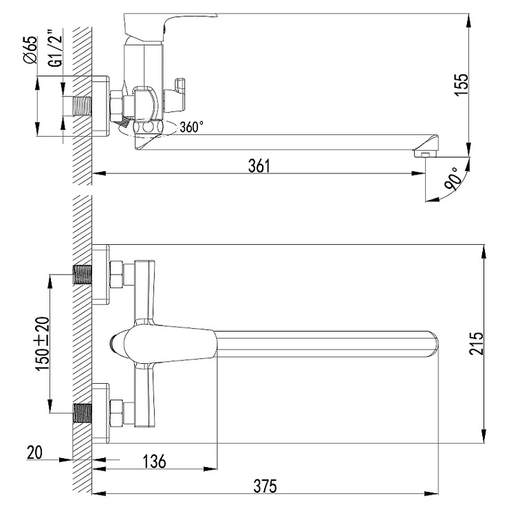 Универсальный смеситель Lemark plus Factor LM1651C хром