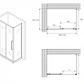 Душевой уголок ABBER Schwarzer Diamant 170x100см AG30170H-S100 профиль хром, стекло прозрачное