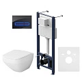 Инсталляция с унитазом и клавишей AM.PM Inspire 2.0 IS450A38.50A1700 белый, синий, черный