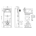 Инсталляция с подвесным унитазом и клавишей AM.PM Sense IS48051.741700