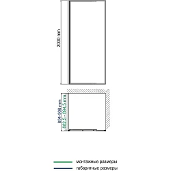 Боковая стенка Wasserkraft Elbe 74P03-RP90 профиль черный, стекло прозрачное