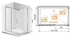 Душевой уголок Cezares Premier Soft 120x90см PREMIER-SOFT-W-AH-1-120/90-C-Cr-IV хром, прозрачное