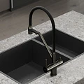 Смеситель для кухни Sancos Dora SC4003GG вороненая сталь/черный