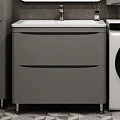 Тумба с раковиной Style Line Бергамо мини 90 напольная, антискрейч серый матовый