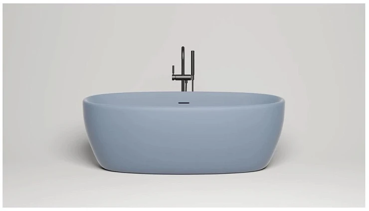 Ванна из искусственного камня Salini S-Stone Luce 169x87 см отдельностоящая 100121MRF pigeon blue