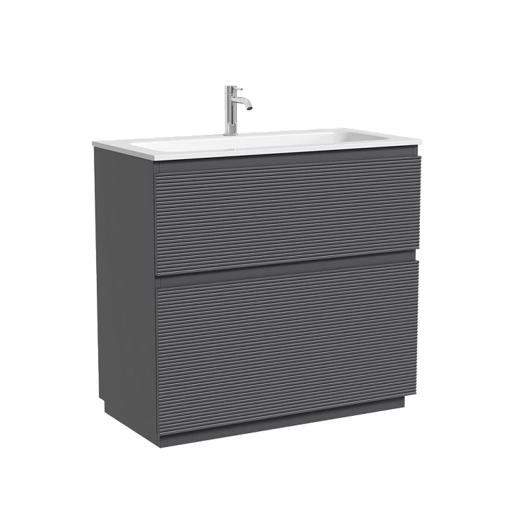 Тумба с раковиной Sancos Folk Floor 90 напольная, Grey soft