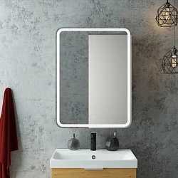 Зеркало-шкаф Art&Max Platino 60 AM-Pla-600-800-1D-L-DS-F с подсветкой, белый