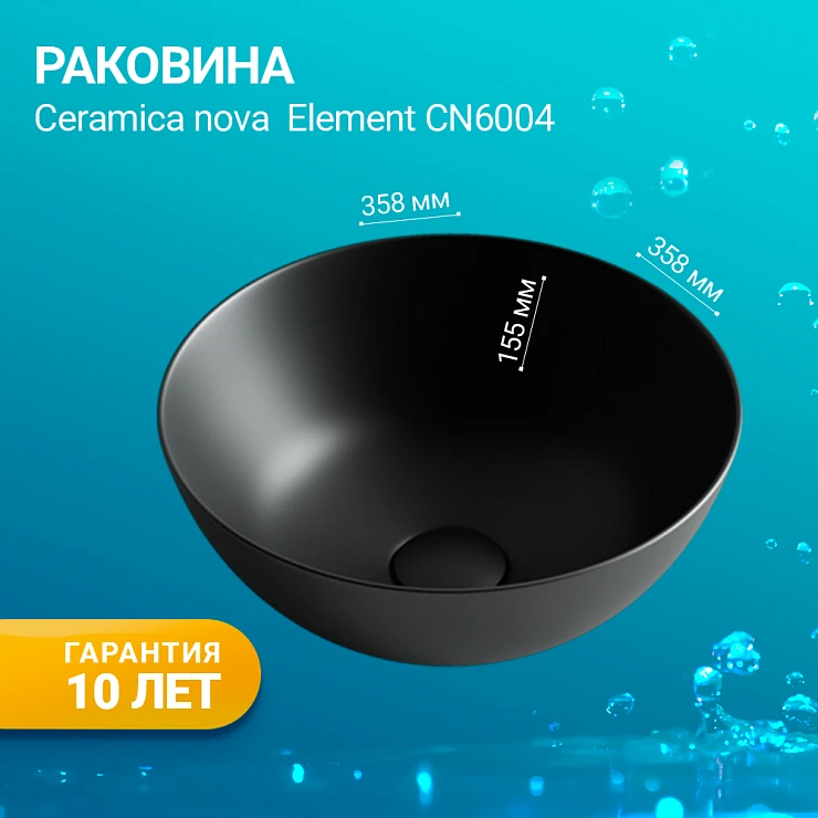 Раковина накладная Ceramica Nova Element CN6004 черная матовая