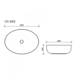 Раковина накладная Ceramica Nova Element CN5002 белая глянцевая