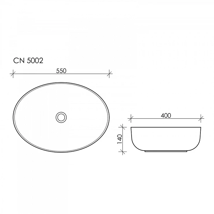 Раковина накладная Ceramica Nova Element CN5002 белая глянцевая
