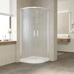 Душевой уголок Vegas Glass ZS NOVO 80 01 10 профиль белый, стекло сатин