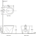 Унитаз приставной Aquanet Tavr 2.0 F rimless белый глянец