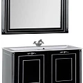 Мебель для ванной Aquanet Паола 120 черный/серебро литьевой мрамор