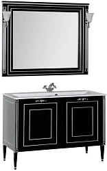 Мебель для ванной Aquanet Паола 120 черный/серебро литьевой мрамор