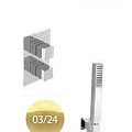 Душевой комплект Cezares UNIKA-DSIPQ-T-20-03/24 с внутренней частью, золото