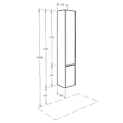 Шкаф-пенал Aquaton Капри R 30см 1A230503KP01R белый глянец