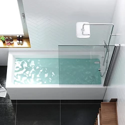 Шторка на ванну Damixa Skyline 80х140см DX35WBS-D080-140MT профиль хром, стекло прозрачное