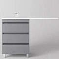 Тумба с раковиной Style Line Даллас ЛЕОН 120 напольная, левая, серый матовый
