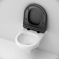 Унитаз подвесной AM.PM Gem C901700SCmb с черной крышкой, белый