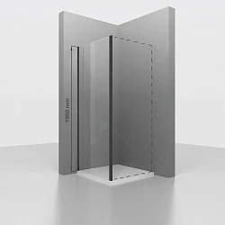 Боковая панель RGW Z-050-2B 110см 352205211-14 профиль черный, стекло прозрачное