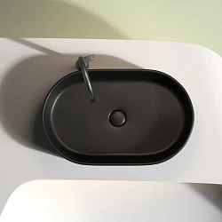 Раковина накладная Ceramica nova Element 600*380*122мм CN6048MB черная матовая