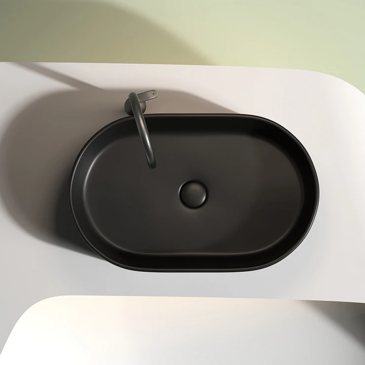 Раковина накладная Ceramica nova Element 600*380*122мм CN6048MB черная матовая