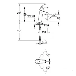 Смеситель для раковины Grohe Eurosmart 23324001 хром