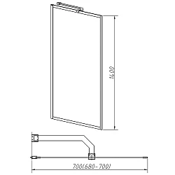 Шторка на ванну Vincea City 70x140 VSB-41700CLB профиль черный матовый, стекло прозрачное