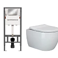 Комплект инсталляции Ceramica Nova CN121002CH с унитазом CN3001, кнопка хром глянец