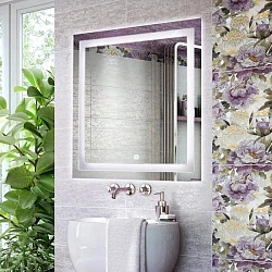 Зеркало Comforty Квадрат 90 с подсветкой, сенсор на зеркале (2 КАРТОЧКА)