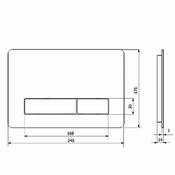 Кнопка смыва KKPol Vitrum Metal Slim 350/PSM/011-00-00 черная матовая