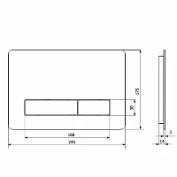 Кнопка смыва KKPol Vitrum Metal Slim 350/PSM/011-00-00 черная матовая