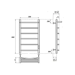 Полотенцесушитель электрический Bonna Hestia 800x500 BNP-EV4FP-dt8050B черный