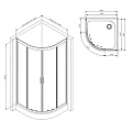 Душевой уголок AM.PM Gem 90x90см W90G-401-090BT профиль черный, стекло прозрачное
