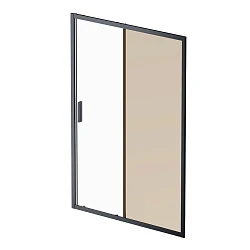 Дверь душевая в нишу AM.PM Gem 140см W90G-140-1-195BBr профиль черный, стекло прозрачное/бронзовое