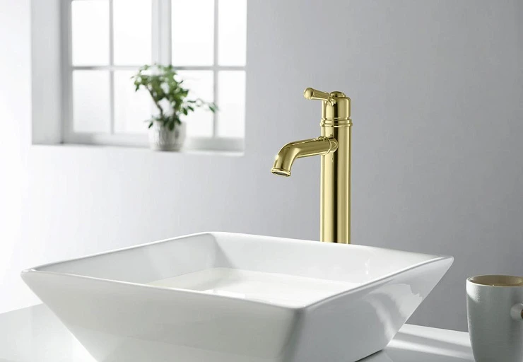 Смеситель для раковины Aquatek Классик AQ1504PG полированное золото