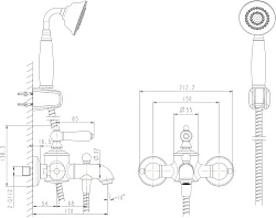 Смеситель для ванны с душем Bravat Drop-D F648162C-LB-RUS хром