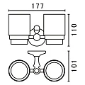 Стакан Art&Max Antic Crystal AM-E-2688SJ-Br двойной, белый / бронза
