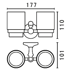 Стакан Art&Max Antic Crystal AM-E-2688SJ-Br двойной, белый / бронза