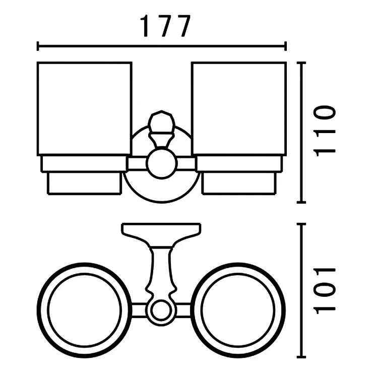 Стакан Art&Max Antic Crystal AM-E-2688SJ-Br двойной, белый / бронза