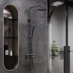 Душевая стойка Damixa Scandinavian Pure 936810300 черная матовая