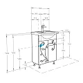 Тумба под раковину Aquaton Лиана 60 М1A162901LL010 с бельевой корзиной, белая
