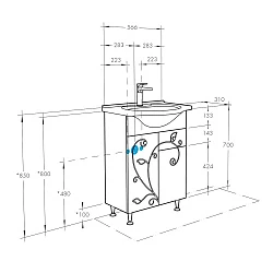 Тумба под раковину Aquaton Лиана 60 М1A162901LL010 с бельевой корзиной, белая