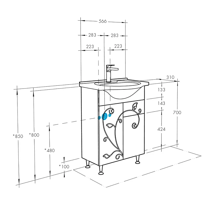 Тумба под раковину Aquaton Лиана 60 М1A162901LL010 с бельевой корзиной, белая