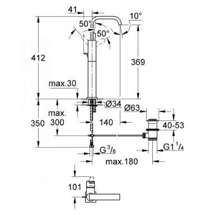 Смеситель для раковины Grohe Allure 32249000 хром